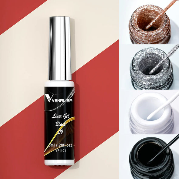 Liner Gel VENALISA 8 ml para decoración de uñas – Trazos finos y precisos