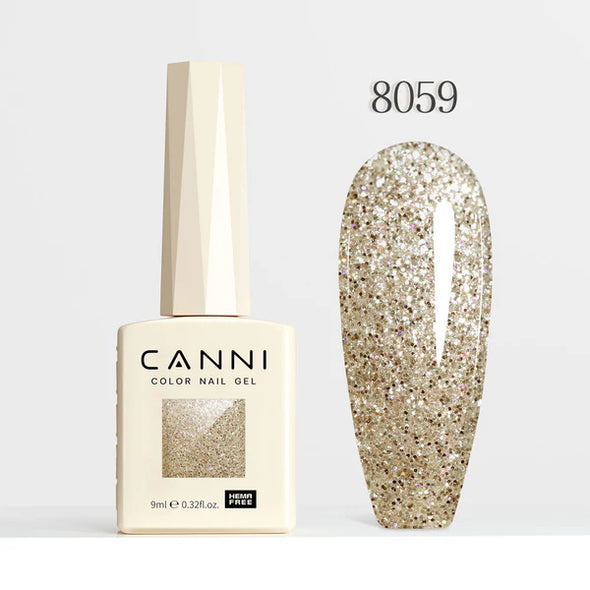 CANNI 9ml Hema Free Esmaltes Permanentes 8057-8064 Diamond Glitter