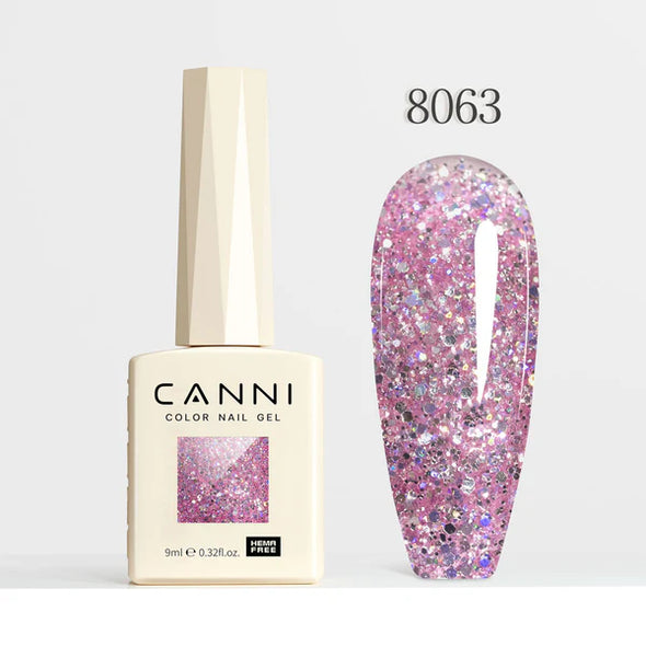 CANNI 9ml Hema Free Esmaltes Permanentes 8057-8064 Diamond Glitter
