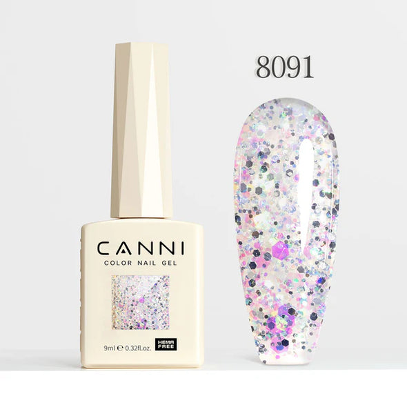 CANNI 9ml Hema Free Esmaltes Permanentes 8089-8096 Dawn Crystal Flash