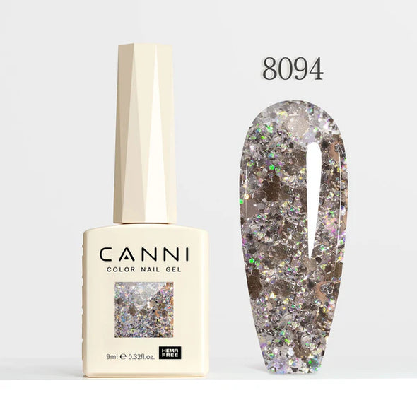 CANNI 9ml Hema Free Esmaltes Permanentes 8089-8096 Dawn Crystal Flash