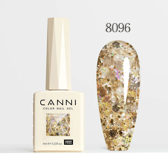 CANNI 9ml Hema Free Esmaltes Permanentes 8089-8096 Dawn Crystal Flash