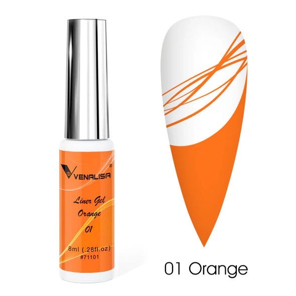 Liner Gel VENALISA 8 ml para decoración de uñas – Trazos finos y precisos