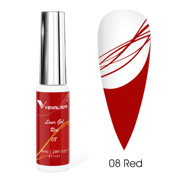 Liner Gel VENALISA 8 ml para decoración de uñas – Trazos finos y precisos