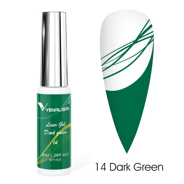 Liner Gel VENALISA 8 ml para decoración de uñas – Trazos finos y precisos
