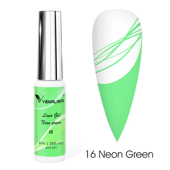 Liner Gel VENALISA 8 ml para decoración de uñas – Trazos finos y precisos