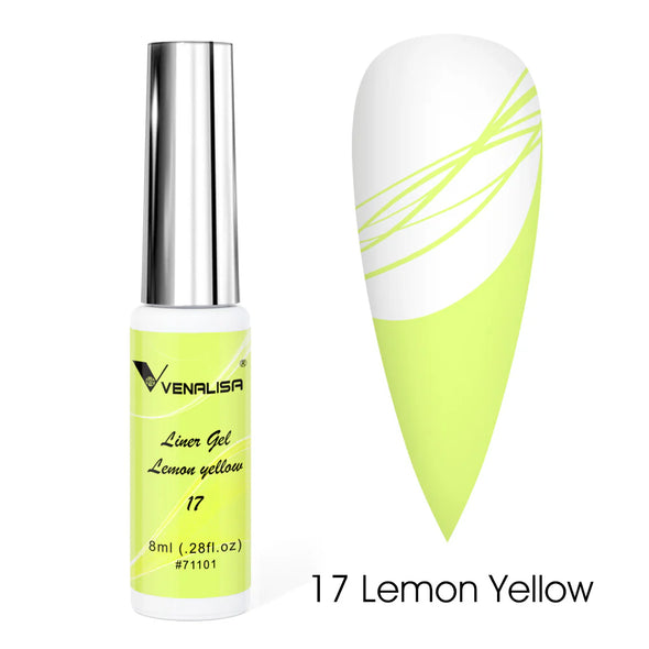 Liner Gel VENALISA 8 ml para decoración de uñas – Trazos finos y precisos